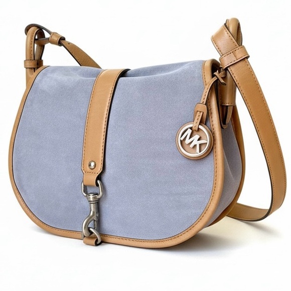 Michael Kors Lavender Suede and Leather Crossbody Bag - Picture 1 of 14